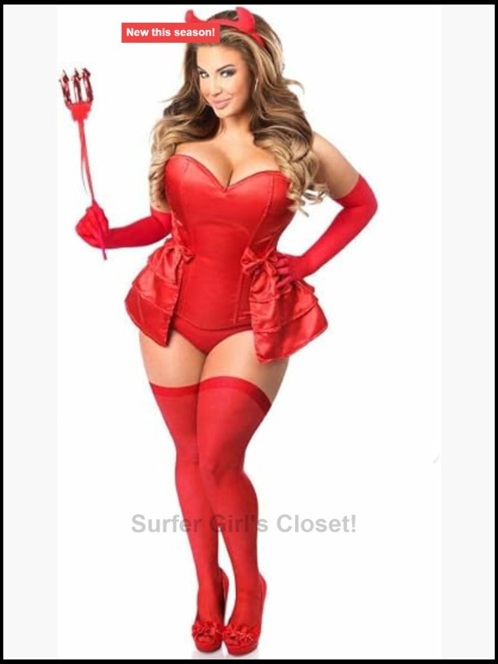 Lavish 5 Piece Devilicious Corset Costume Steel Boned Slim Fit